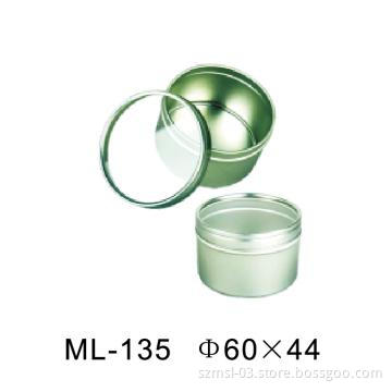 round candle tin box with acrylic window